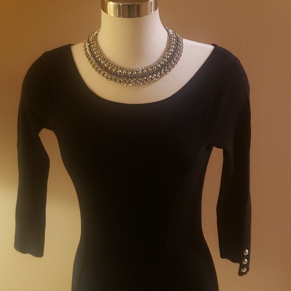 White House Black Market Black Sweater Dress XS - Picture 2 of 13